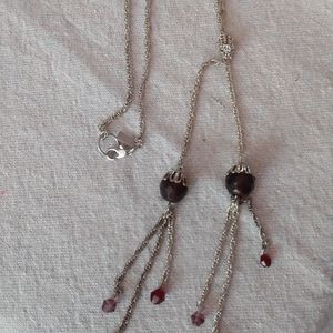 Amber bead with Sterling silver 30" chain Necklace